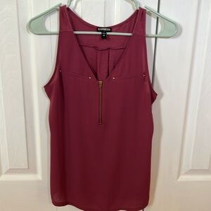 Express sleeveless zipper front top